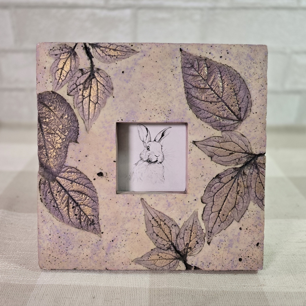Purple Stone Leaves Square Picture Frame